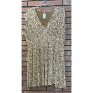 OLD NAVY Womens Brown V Neck Sleeveless Mini Dress Sheer Overlay Size 2X